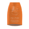 Virgo Mantra Pencil Skirt - Orange