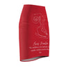 Aries Mantra Pencil Skirt - Red
