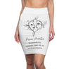Pisces Mantra Pencil Skirt - White