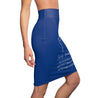 Pisces Mantra Pencil Skirt - Blue