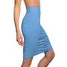 Aquarius Mantra Pencil Skirt - Light Blue