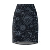 Women's Starry Night Pencil Skirt - Black