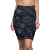 Women's Starry Night Pencil Skirt - Black