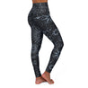 Starry Night High Waisted Yoga Leggings - Black