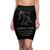 Sagittarius Mantra Pencil Skirt - Black