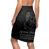 Aquarius Mantra Pencil Skirt - Black