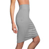 Gemini Mantra Pencil Skirt - Grey