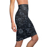 Women's Starry Night Pencil Skirt - Black