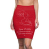 Aries Mantra Pencil Skirt - Red