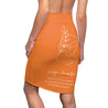 Virgo Mantra Pencil Skirt - Orange