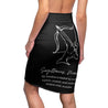 Sagittarius Mantra Pencil Skirt - Black