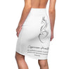 Capricorn Mantra Pencil Skirt - White
