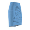 Aquarius Mantra Pencil Skirt - Light Blue