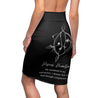 Pisces Mantra Pencil Skirt - Black