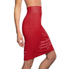Aries Mantra Pencil Skirt - Red