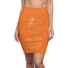 Virgo Mantra Pencil Skirt - Orange