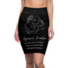 Aquarius Mantra Pencil Skirt - Black