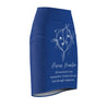 Pisces Mantra Pencil Skirt - Blue