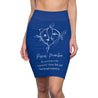 Pisces Mantra Pencil Skirt - Blue