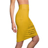 Leo Mantra Pencil Skirt - Yellow
