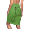 Sagittarius Mantra Pencil Skirt - Green