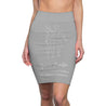 Gemini Mantra Pencil Skirt - Grey