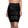 Aries Mantra Pencil Skirt - Black