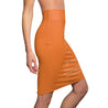 Virgo Mantra Pencil Skirt - Orange