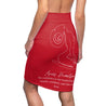 Aries Mantra Pencil Skirt - Red
