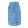 Aquarius Mantra Pencil Skirt - Light Blue